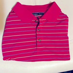 Pebble Beach Pink Golf Polo Size Large
